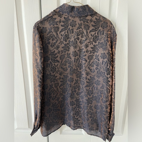 Vintage Liz Claiborne Metallic Button Up Blouse - Picture 4 of 4